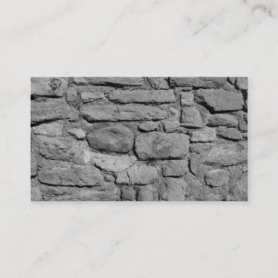 Tarjeta De Visita Pared de piedra. Blanco y negro.