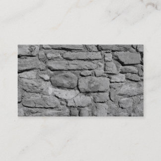 Tarjeta De Visita Pared de piedra. Blanco y negro.