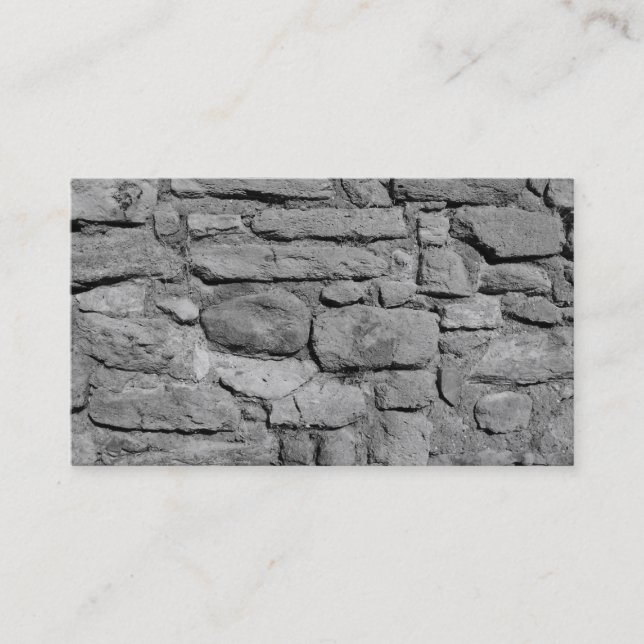 Tarjeta De Visita Pared de piedra. Blanco y negro. (Anverso)