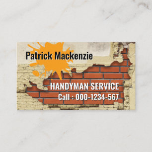 Tarjeta De Visita Paredes de ladrillo sucio de yeso para despellejar