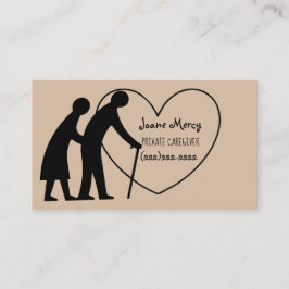 Tarjeta De Visita Pareja anciana Imprimir Cuidado Privado Cuidador