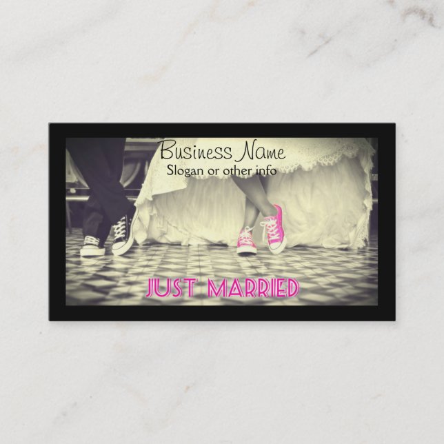 Tarjeta De Visita Pareja boda en un estilo retro 50 diner (Anverso)