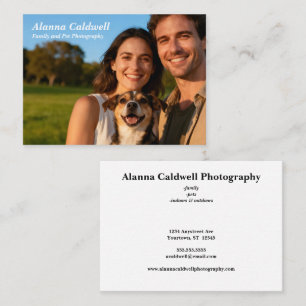 Tarjeta De Visita Pareja con fotógrafo de perros bienes raíces