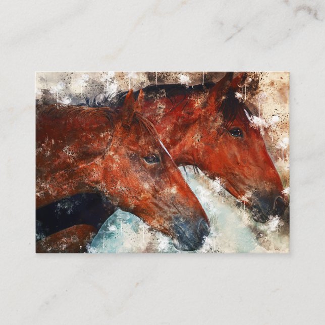 Tarjeta De Visita Pareja de caballos (Anverso)