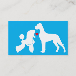 Tarjeta De Visita Pareja de Gran Danés Caniche