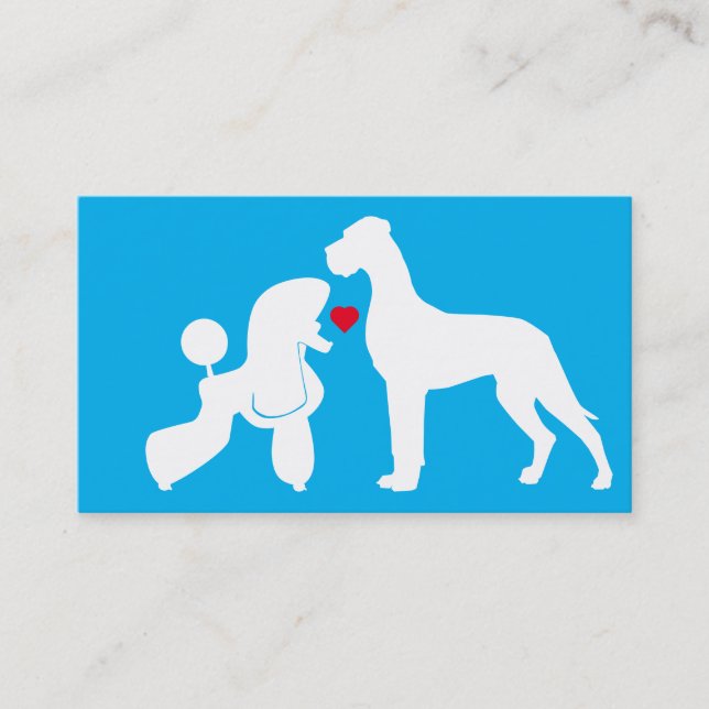 Tarjeta De Visita Pareja de Gran Danés Caniche (Anverso)