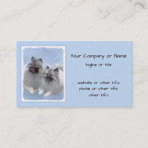 Tarjeta De Visita Pareja de Keeshond Pintura de Kees Arte Animal Ori