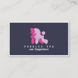 Tarjeta De Visita Pareja de perro caniche rosa y Rosa