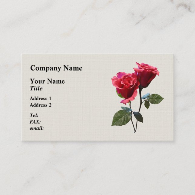 Tarjeta De Visita Pareja de Rosas (Anverso)