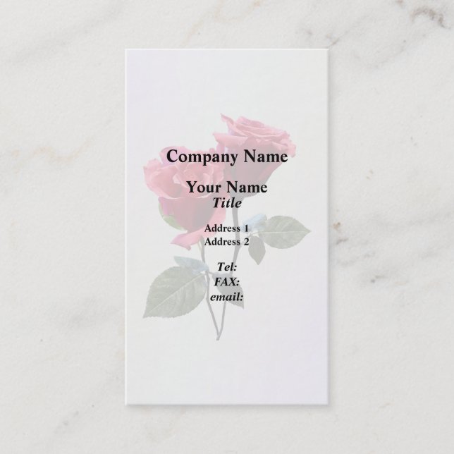 Tarjeta De Visita Pareja de Rosas (Anverso)
