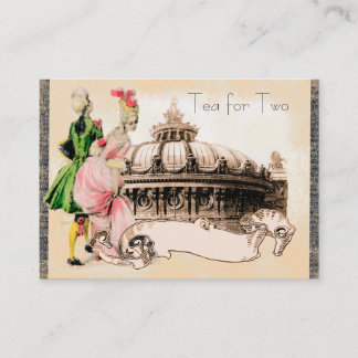 Tarjeta De Visita Pareja del siglo XVIII con la Ópera de París