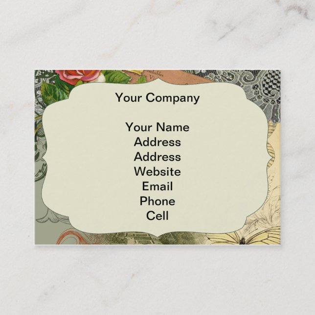 Tarjeta De Visita París Francia Collage de arte antiguo Eiffel Franc (Anverso)