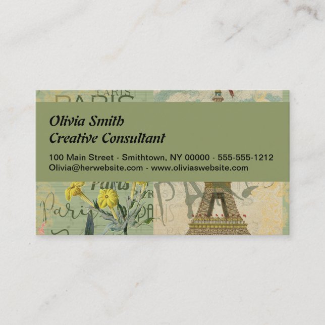 Tarjeta De Visita París Francia Viaje Viaje Viejo Pintura de Arte An (Anverso)