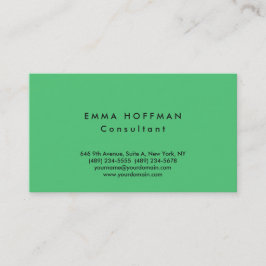 Tarjeta De Visita Paris Green Stylish Plain Simple Clásico
