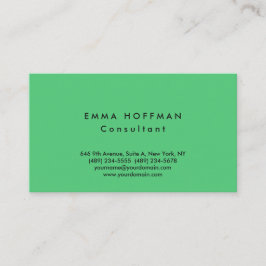 Tarjeta De Visita Paris Green Stylish Plain Simple Clásico