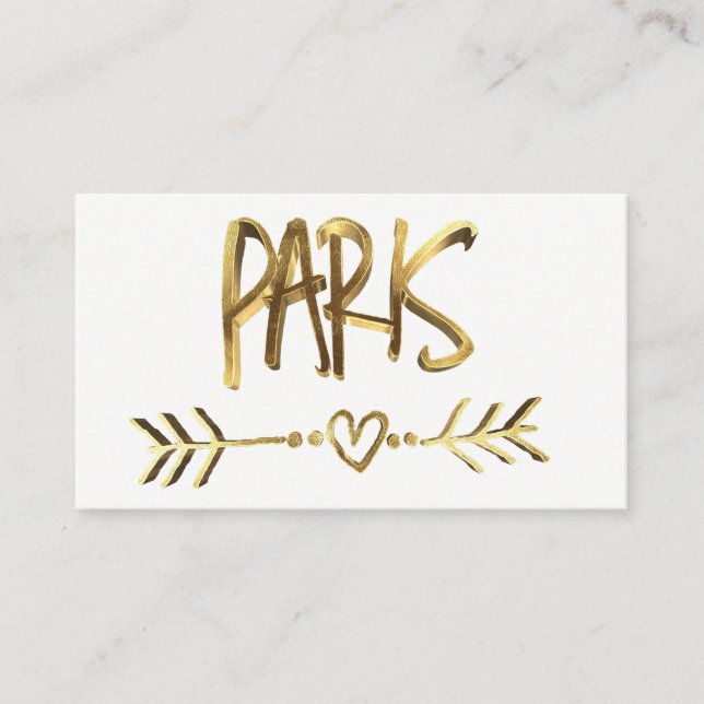 Tarjeta De Visita Paris Love France Gold Look Typography Elegante (Anverso)
