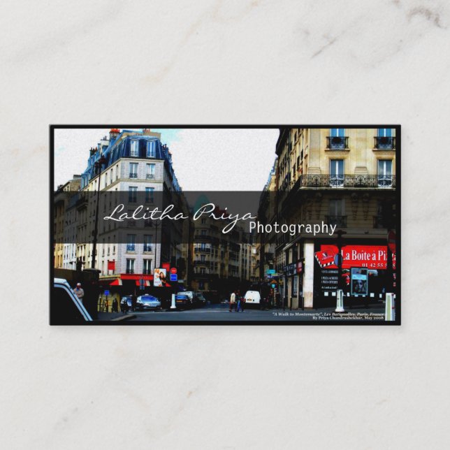 Tarjeta de visita parisiense de la fotografía (Anverso)
