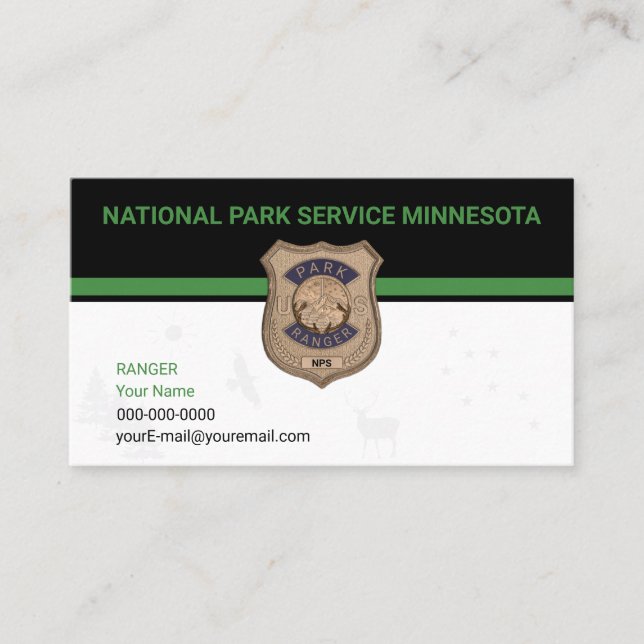Tarjeta de visita Park Ranger (Anverso)