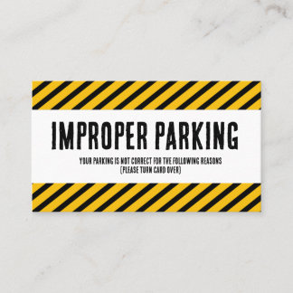 Tarjeta De Visita Parking Incorrectly complaint card