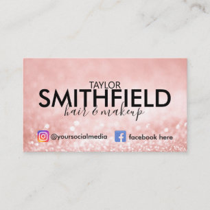 Tarjeta De Visita Parkles rosados Cabello de seda y moda