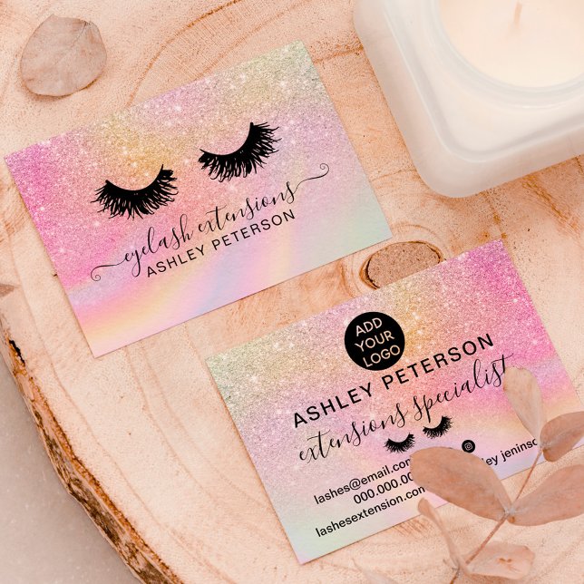 Tarjeta De Visita párpados de mármol de unicornio rosa purpurina (Subido por el creador)