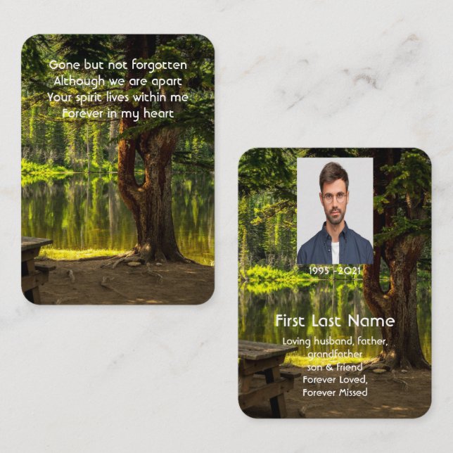 Tarjeta De Visita Parque conmemorativo de la oración fotográfica del (Anverso / Reverso)