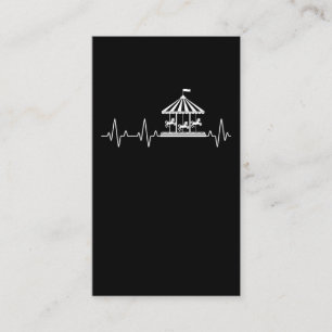 Tarjeta De Visita Parque de diversiones Horse Carousel Heartbeat