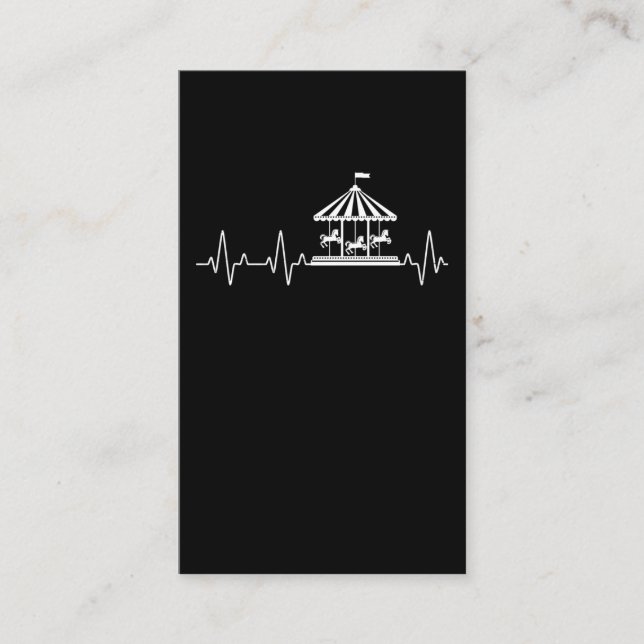Tarjeta De Visita Parque de diversiones Horse Carousel Heartbeat (Anverso)