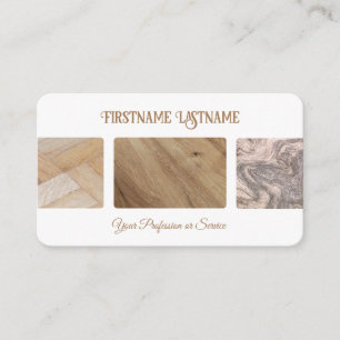Tarjeta De Visita Parqué de madera natural de estilo profesional