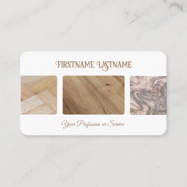 Tarjeta De Visita Parqué de madera natural de estilo profesional (Anverso)