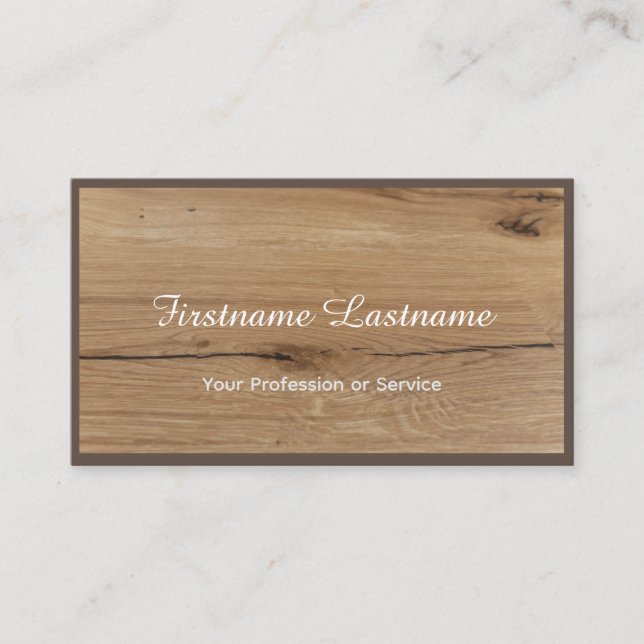 Tarjeta De Visita Parqué de madera orgánica al 100% natural (Anverso)