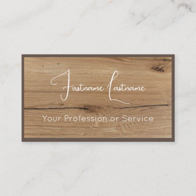 Tarjeta De Visita Parqué de madera orgánica al 100% natural (Anverso)