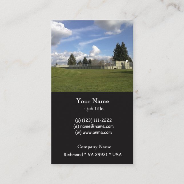 Tarjeta De Visita Parque de primavera, hermoso cielo azul, nubes bla (Anverso)