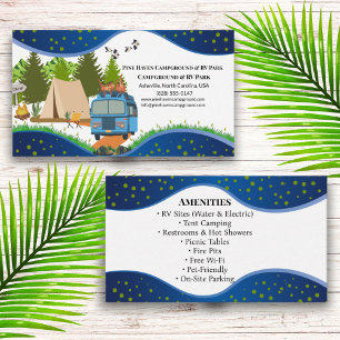 Tarjeta De Visita Parque de RV de campamento Diseño de naturaleza al