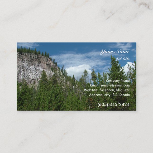 Tarjeta De Visita Parque nacional Yellowstone (Anverso)