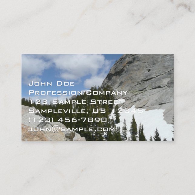 Tarjeta De Visita Parque nacional Yosemite de nevadas de granito II (Anverso)