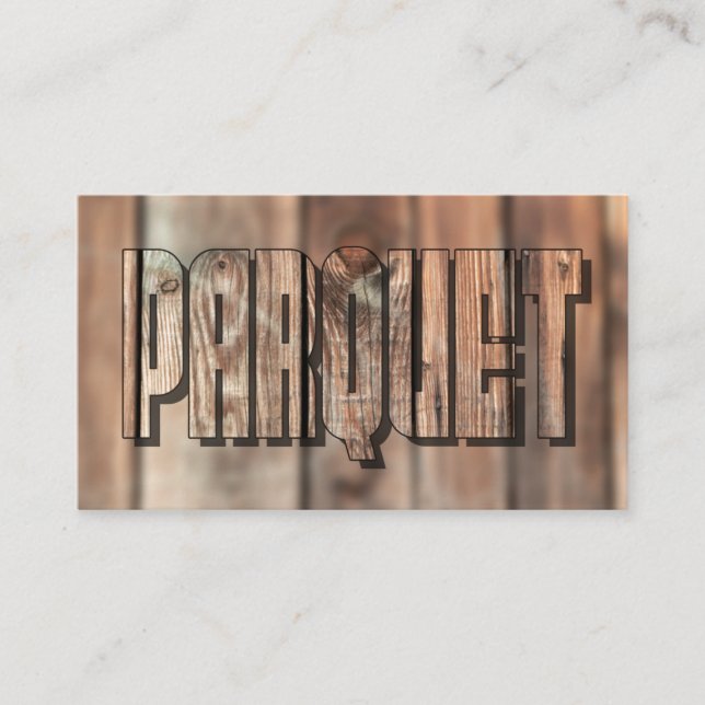 Tarjeta De Visita Parqué QR-Code de estilo rústico de madera (Anverso)