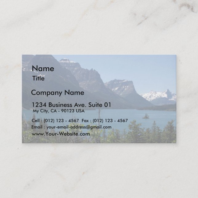 Tarjeta De Visita Parques del glaciar de Maontana de las montañas (Anverso)