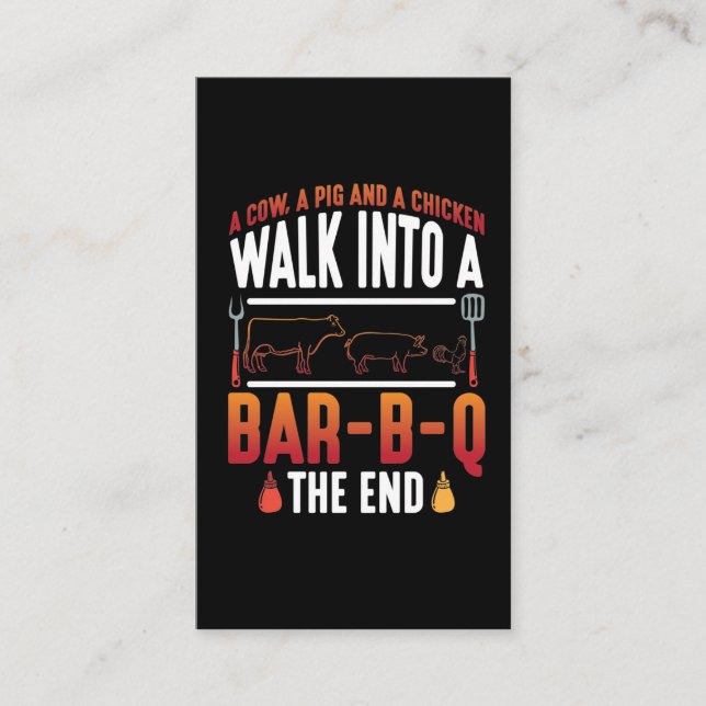 Tarjeta De Visita Parrillada barbacoa de verano cerdo vaca (Anverso)