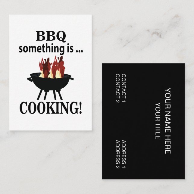 Tarjeta De Visita Parrillada Cocinar Chef BBQ  (Anverso / Reverso)