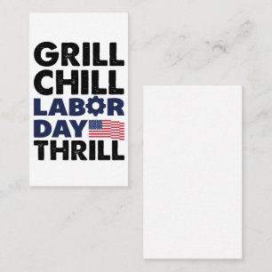 Tarjeta De Visita Parrillada de América Usa Día del Trabajo Fiesta d