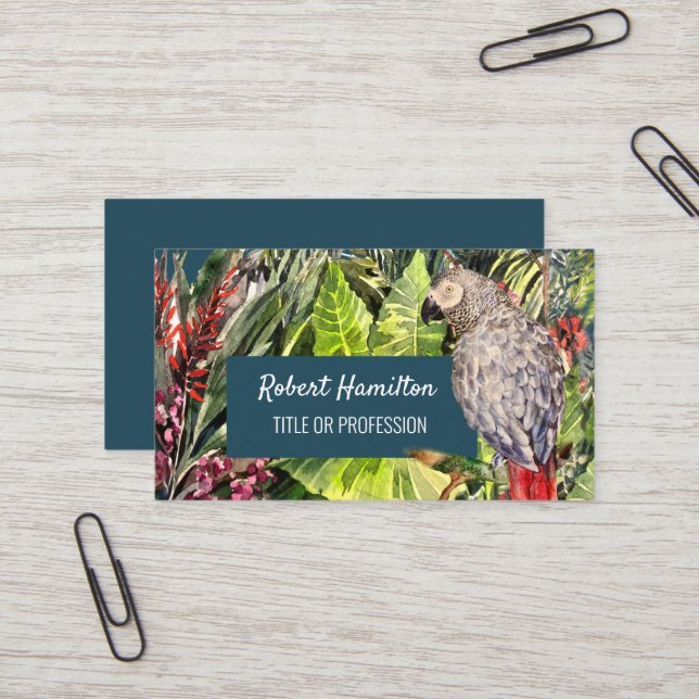 Tarjeta De Visita Parroquia gris africana (Anverso/Reverso In Situ)