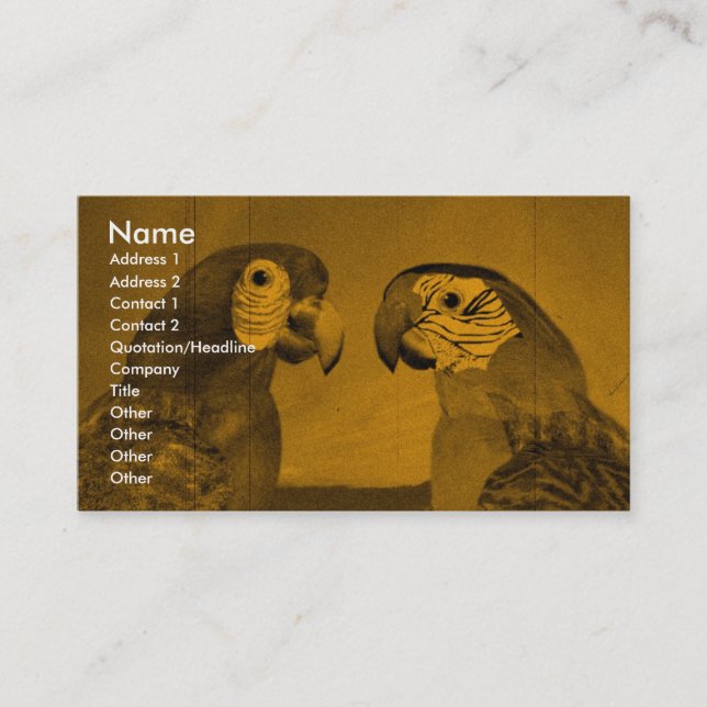 TARJETA DE VISITA PARROS HIPEROS / ARA ROJA Y AZUL (Anverso)