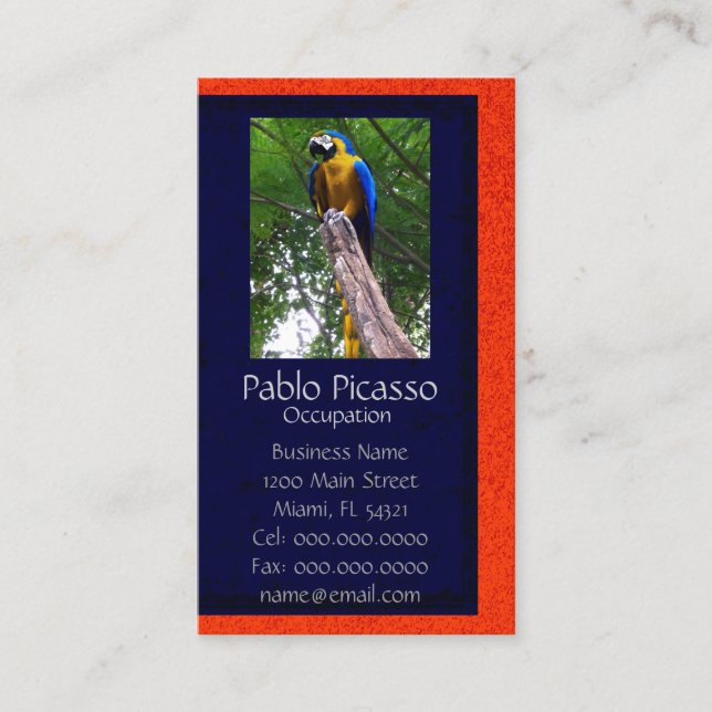Tarjeta de visita Parrot Pose ~ (Anverso)