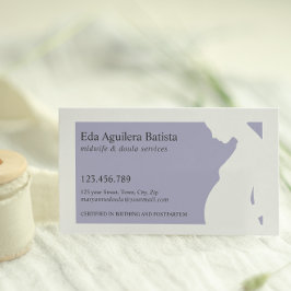 Tarjeta De Visita Partera púrpura Doula Mujer Embarazada SILHOUETTE