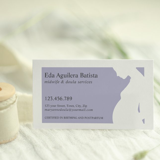 Tarjeta De Visita Partera púrpura Doula Mujer Embarazada SILHOUETTE (Subido por el creador)