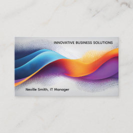 Tarjeta De Visita Partículas de onda digital abstracta Alta tecnolog