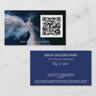 Tarjeta De Visita Pasaje Celestial Código QR del Ángel Alado