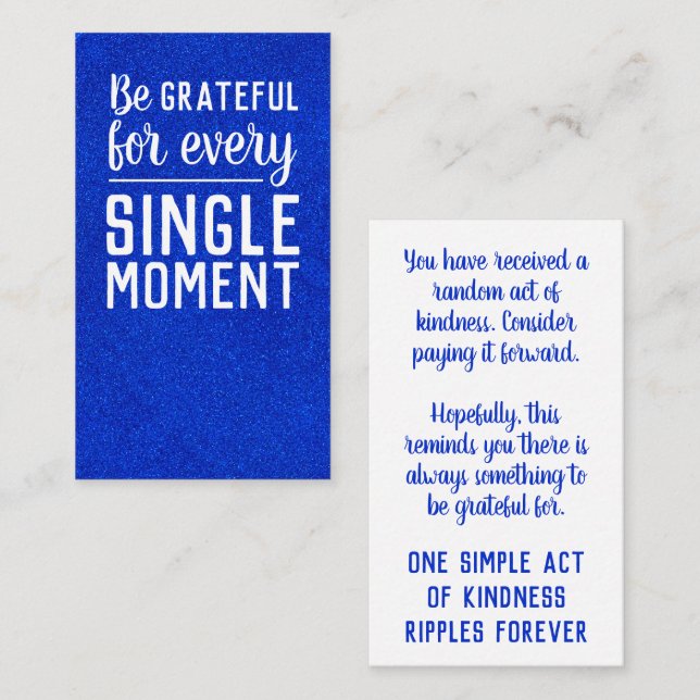 Tarjeta De Visita Pásalo por favor Gratitud aleatoria acto de bondad (Anverso / Reverso)