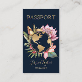 Tarjeta De Visita Pasaporte Agencia de Viajes Pase de Embarque Mapa 